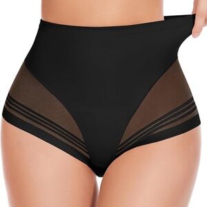 High-Waisted Black and Brown Shapewear